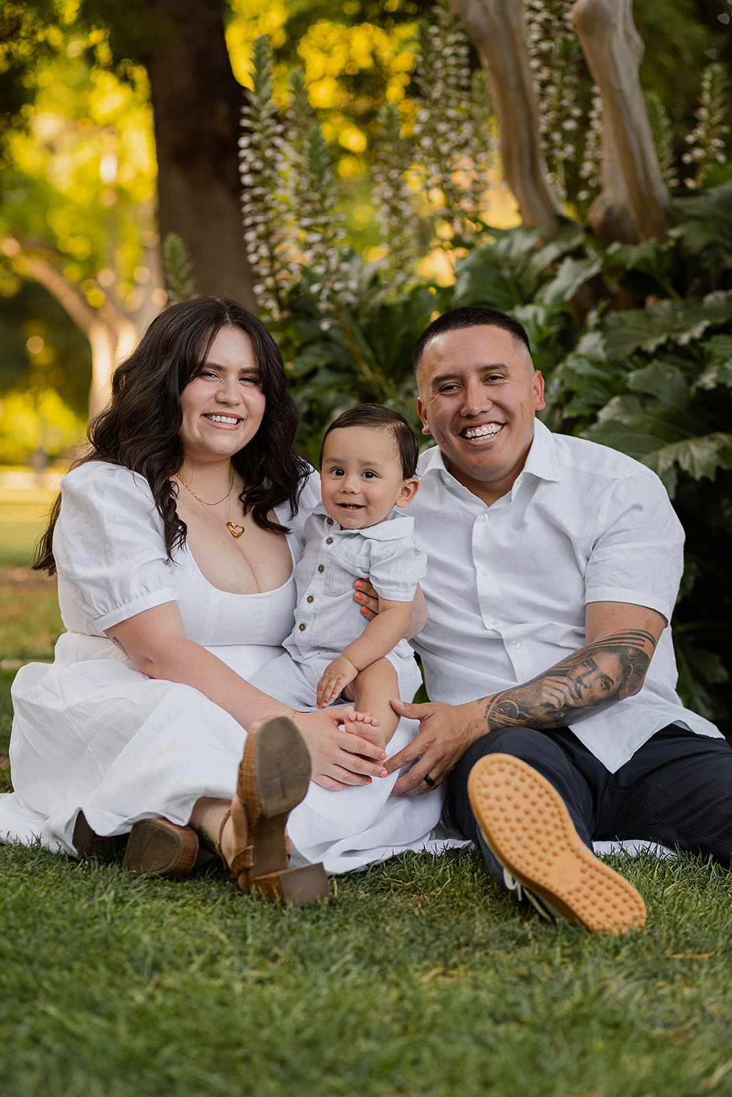 Family portrait in warm light